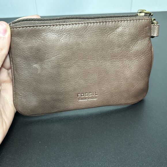 Fossil Small Wristlet Wallet With Embellishments Stripes Brown 6 x 4 Inches - Picture 4 of 11